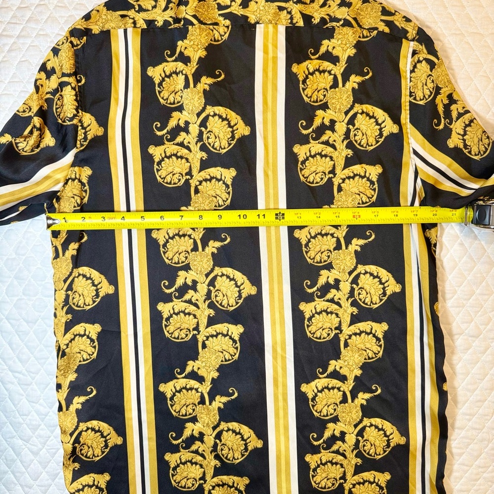 Zara Black and Gold Patterned Shirt "Versace style” Boroque - Picture 5 of 6